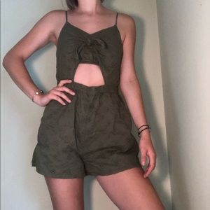 aerie keyhole cutout hunter romper